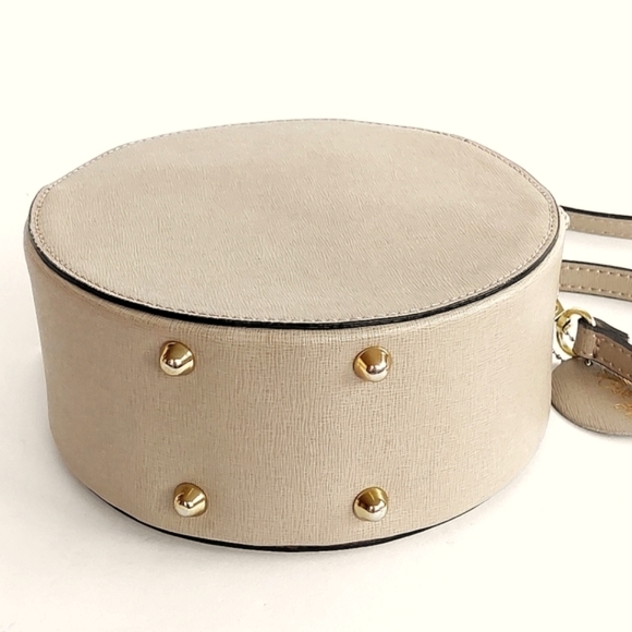 Vera Pelle Vintage Italian Leather Circular Banjo Crossbody Bag - Picture 5 of 8